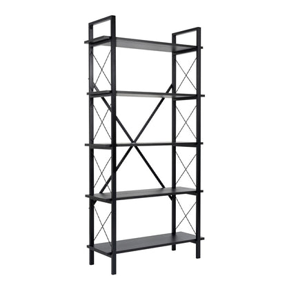 Βιβλιοθήκη Elysian Megapap χρώμα μαύρο 90x33,5x180εκ. - Hippiehome.gr