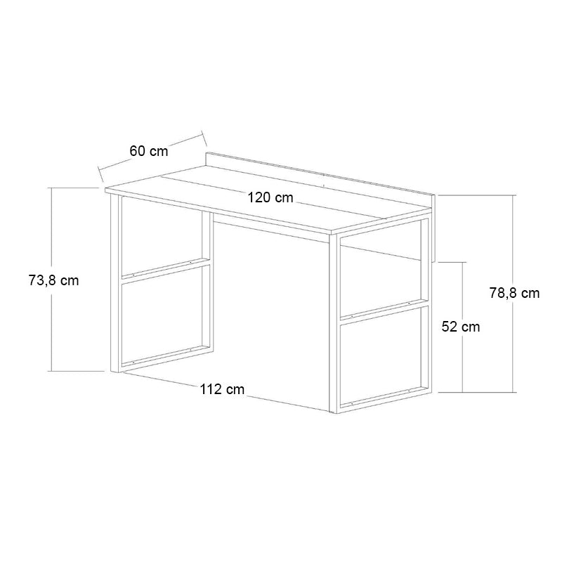 Γραφείο εργασίας Rana Megapap χρώμα καρυδί - μαύρο 120x60x78,8εκ. - Hippiehome.gr