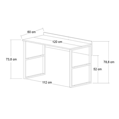 Γραφείο εργασίας Rana Megapap χρώμα καρυδί - μαύρο 120x60x78,8εκ. - Hippiehome.gr