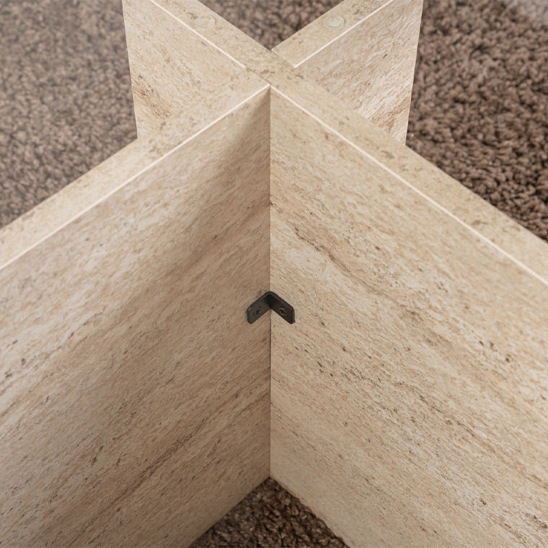 Τραπεζάκι σαλονιού Vetrino Megapap γυάλινο χρώμα travertine 105x65x40εκ. - Hippiehome.gr