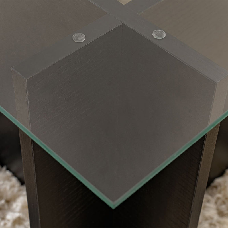 Τραπεζάκι σαλονιού Vetrino Megapap γυάλινο χρώμα μαύρο 105x65x40εκ. - Hippiehome.gr