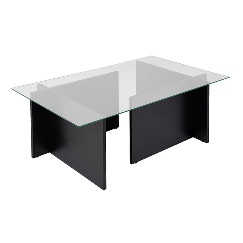 Τραπεζάκι σαλονιού Vetrino Megapap γυάλινο χρώμα μαύρο 105x65x40εκ. - Hippiehome.gr