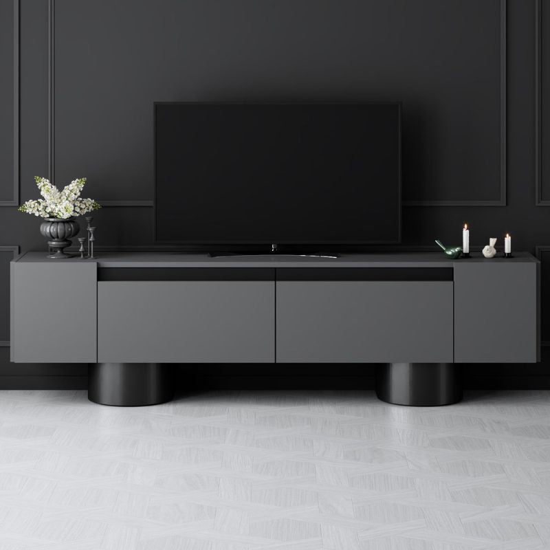 Έπιπλο τηλεόρασης Haven Megapap χρώμα ανθρακί 180x30x50εκ. - Hippiehome.gr