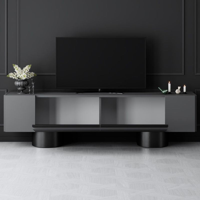 Έπιπλο τηλεόρασης Haven Megapap χρώμα ανθρακί 180x30x50εκ. - Hippiehome.gr