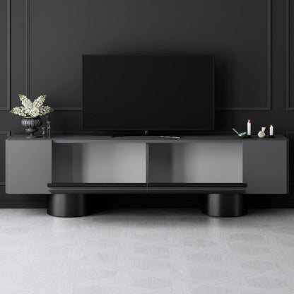 Έπιπλο τηλεόρασης Haven Megapap χρώμα ανθρακί 180x30x50εκ. - Hippiehome.gr
