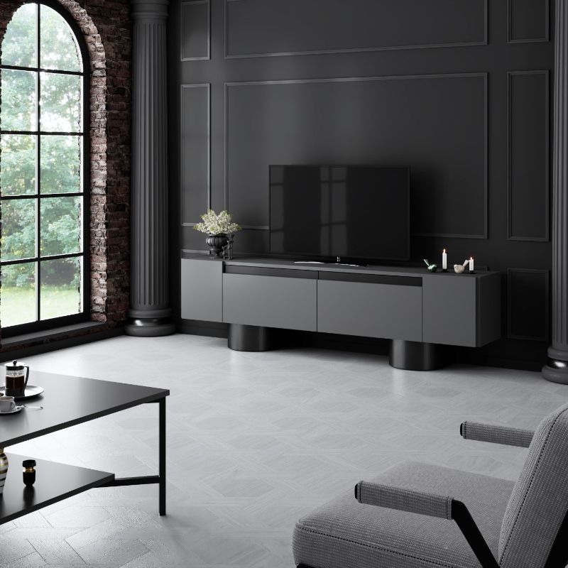 Έπιπλο τηλεόρασης Haven Megapap χρώμα ανθρακί 180x30x50εκ. - Hippiehome.gr