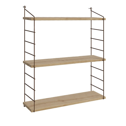 Ραφιέρα τοίχου Armoni Megapap χρώμα sapphire oak - καφέ μέταλλο 72x20x85εκ. - Hippiehome.gr