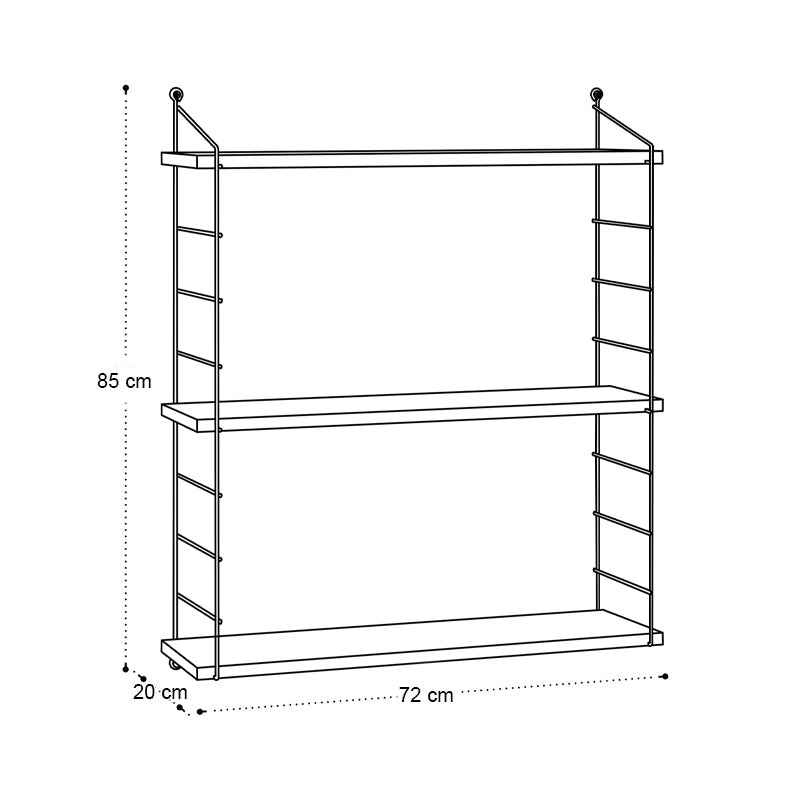 Ραφιέρα τοίχου Armoni Megapap χρώμα sapphire oak - καφέ μέταλλο 72x20x85εκ. - Hippiehome.gr