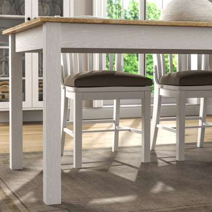 Τραπέζι Fira Megapap χρώμα λευκό - φυσικό οξιάς 180x90x78εκ. - Hippiehome.gr