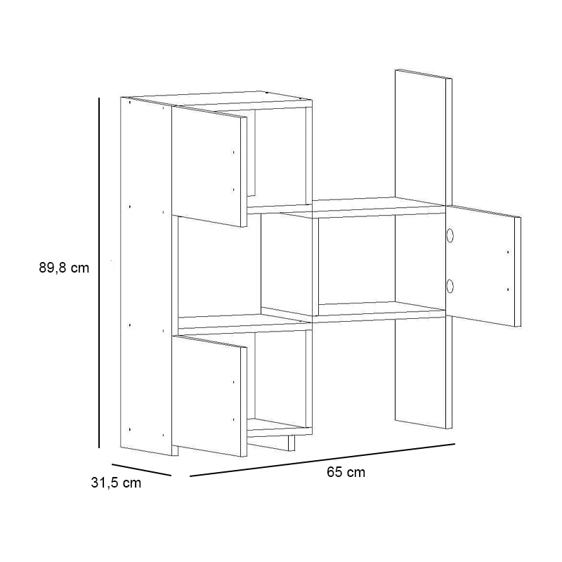 Ντουλάπι κουζίνας - μπάνιου Anna Megapap χρώμα λευκό 65x31,5x89,8εκ. - Hippiehome.gr