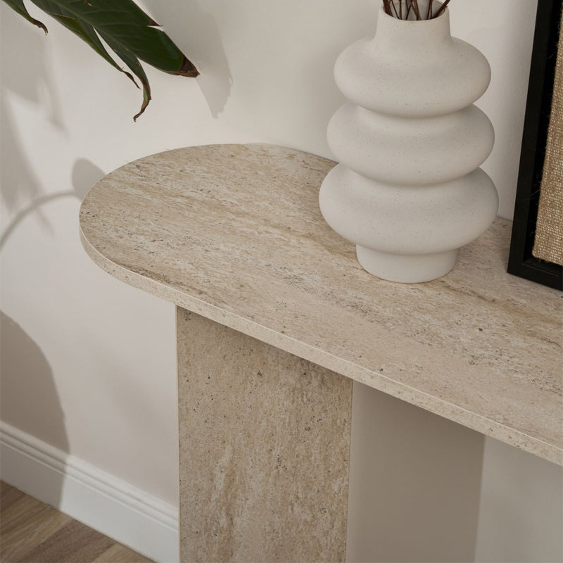 Κονσόλα Sira Megapap χρώμα travertine 150x35x75εκ. - Hippiehome.gr