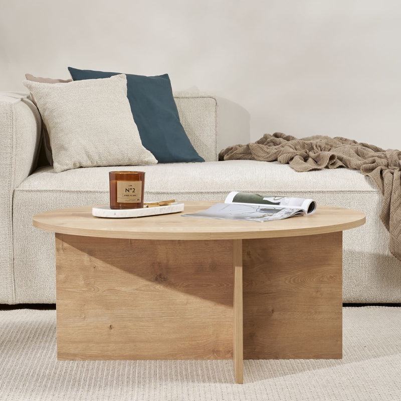 Τραπεζάκι σαλονιού Soleil Megapap χρώμα sapphire oak Ø90x40εκ. - Hippiehome.gr