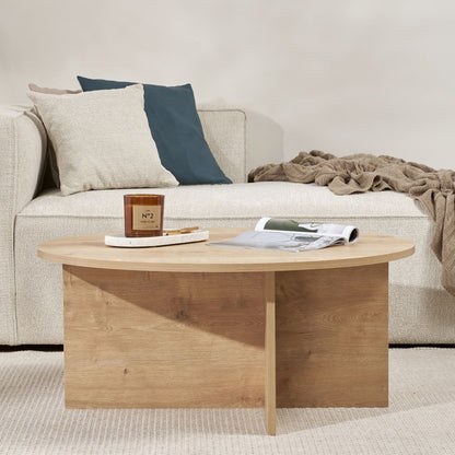 Τραπεζάκι σαλονιού Soleil Megapap χρώμα sapphire oak Ø90x40εκ. - Hippiehome.gr