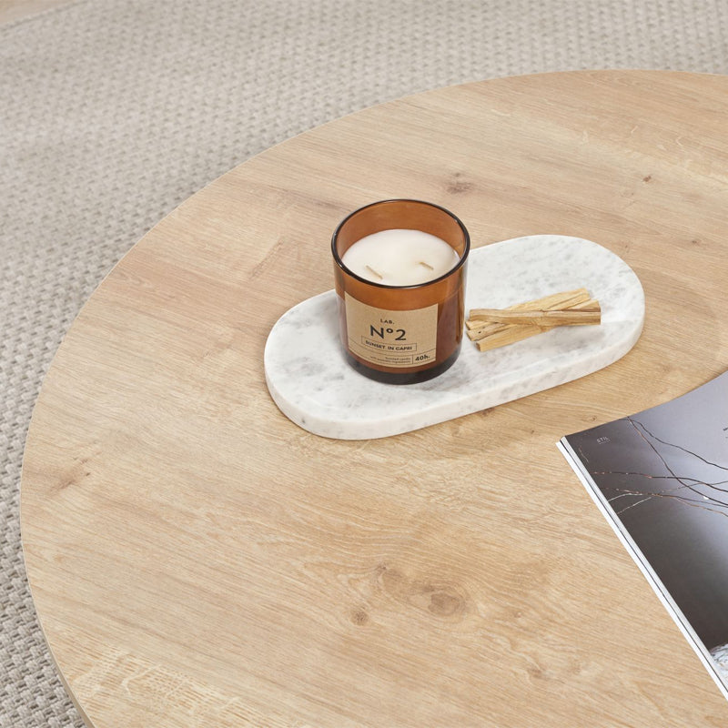 Τραπεζάκι σαλονιού Soleil Megapap χρώμα sapphire oak Ø90x40εκ. - Hippiehome.gr