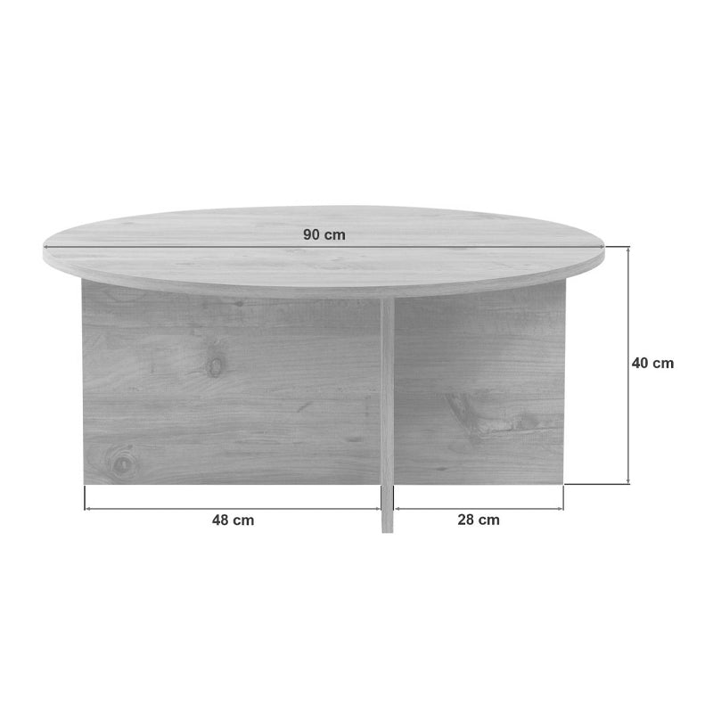 Τραπεζάκι σαλονιού Soleil Megapap χρώμα sapphire oak Ø90x40εκ. - Hippiehome.gr