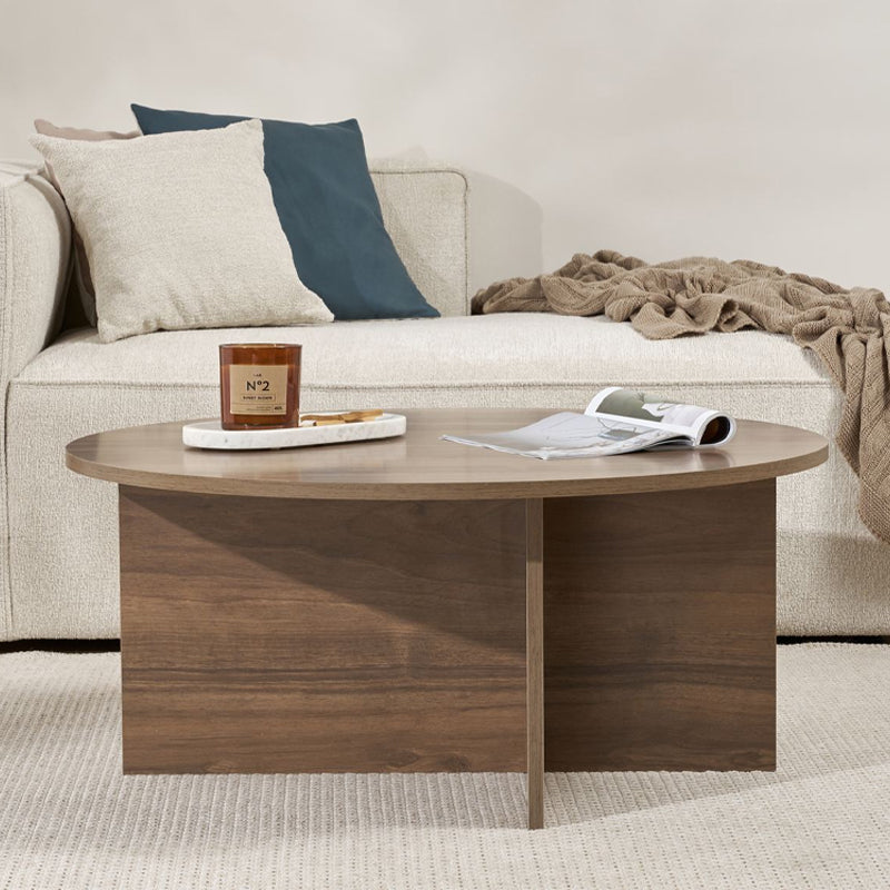 Τραπεζάκι σαλονιού Soleil Megapap χρώμα καρυδί Ø90x40εκ. - Hippiehome.gr