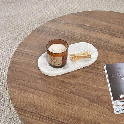 Τραπεζάκι σαλονιού Soleil Megapap χρώμα καρυδί Ø90x40εκ. - Hippiehome.gr