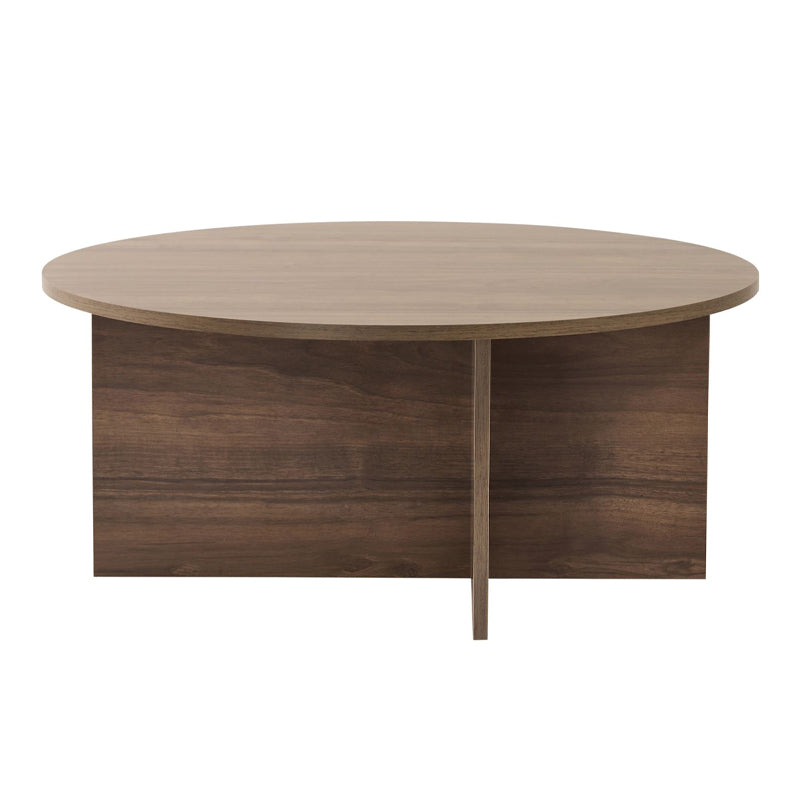 Τραπεζάκι σαλονιού Soleil Megapap χρώμα καρυδί Ø90x40εκ. - Hippiehome.gr