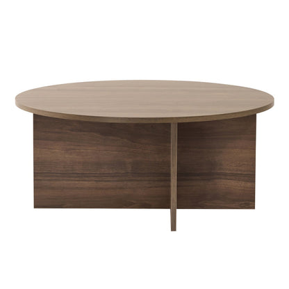 Τραπεζάκι σαλονιού Soleil Megapap χρώμα καρυδί Ø90x40εκ. - Hippiehome.gr