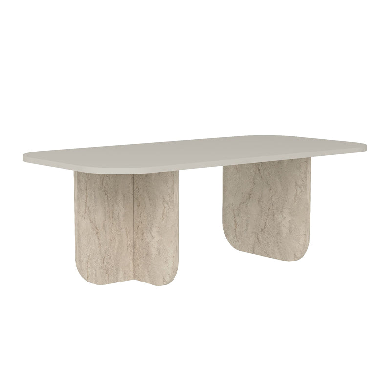 Τραπεζάκι σαλονιού Becaj Megapap χρώμα sandstone - travertine 120x60x41,4εκ. - Hippiehome.gr