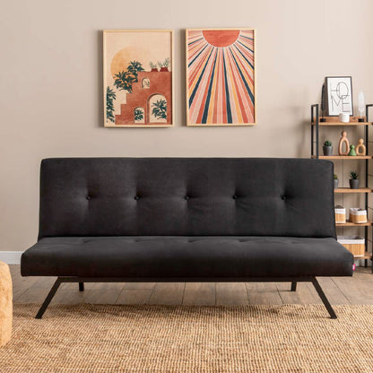 Καναπές - κρεβάτι Zola Megapap τριθέσιος υφασμάτινος χρώμα μαύρο 180x64x78εκ. - Hippiehome.gr