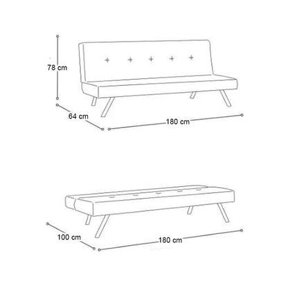 Καναπές - κρεβάτι Zola Megapap τριθέσιος υφασμάτινος χρώμα μαύρο 180x64x78εκ. - Hippiehome.gr