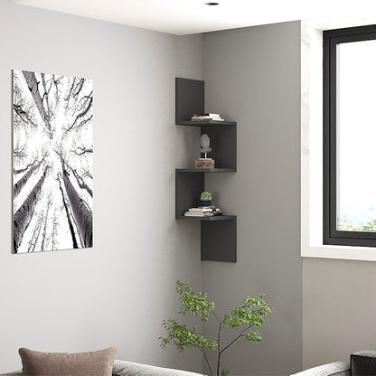 Ραφιέρα τοίχου Zikzak Megapap χρώμα ανθρακί 25x25x105,4εκ. - Hippiehome.gr