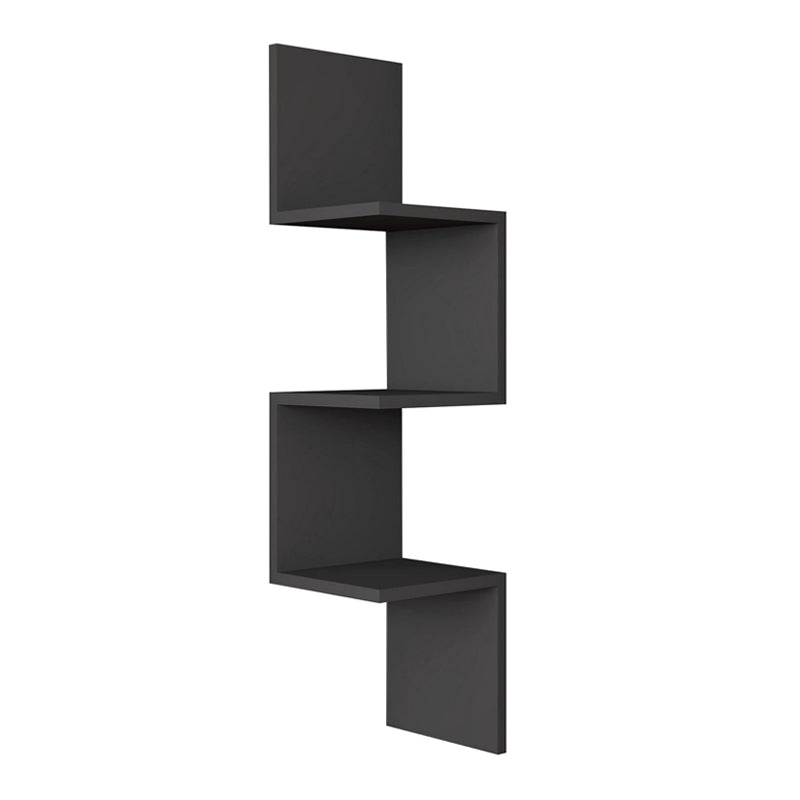 Ραφιέρα τοίχου Zikzak Megapap χρώμα ανθρακί 25x25x105,4εκ. - Hippiehome.gr