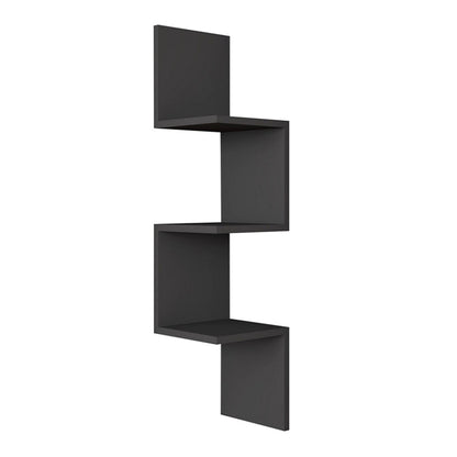 Ραφιέρα τοίχου Zikzak Megapap χρώμα ανθρακί 25x25x105,4εκ. - Hippiehome.gr