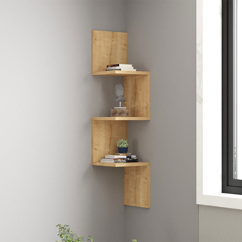 Ραφιέρα τοίχου Zikzak Megapap χρώμα sapphire oak 25x25x105,4εκ. - Hippiehome.gr