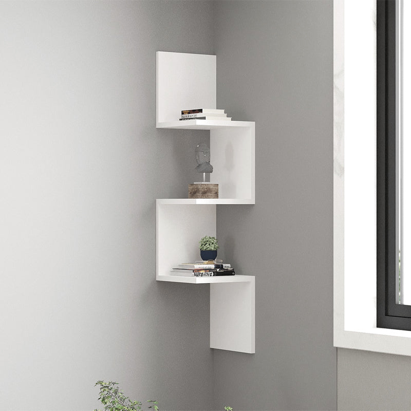 Ραφιέρα τοίχου Zikzak Megapap χρώμα λευκό 25x25x105,4εκ. - Hippiehome.gr