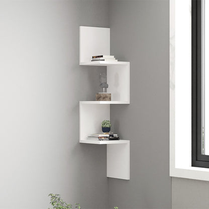 Ραφιέρα τοίχου Zikzak Megapap χρώμα λευκό 25x25x105,4εκ. - Hippiehome.gr