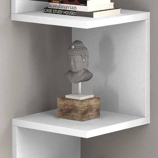 Ραφιέρα τοίχου Zikzak Megapap χρώμα λευκό 25x25x105,4εκ. - Hippiehome.gr