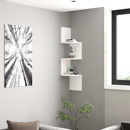 Ραφιέρα τοίχου Zikzak Megapap χρώμα λευκό 25x25x105,4εκ. - Hippiehome.gr