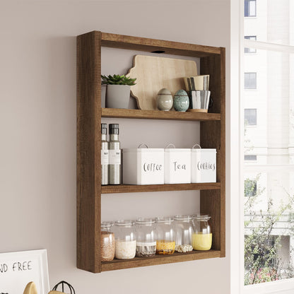 Ραφιέρα τοίχου Prena Megapap χρώμα καρυδί 43,2x9x60εκ. - Hippiehome.gr