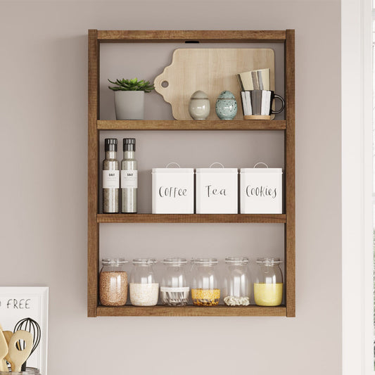 Ραφιέρα τοίχου Prena Megapap χρώμα καρυδί 43,2x9x60εκ. - Hippiehome.gr