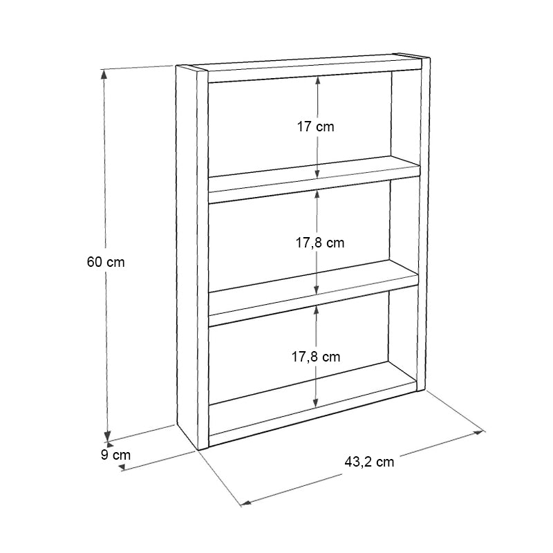 Ραφιέρα τοίχου Prena Megapap χρώμα λευκό 43,2x9x60εκ. - Hippiehome.gr