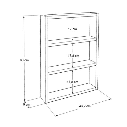 Ραφιέρα τοίχου Prena Megapap χρώμα λευκό 43,2x9x60εκ. - Hippiehome.gr