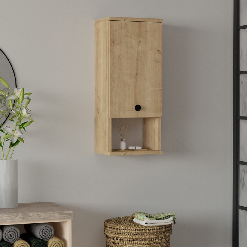 Ντουλάπι μπάνιου επιτοίχιο Mis Megapap χρώμα sapphire oak 30x21,8x71εκ. - Hippiehome.gr