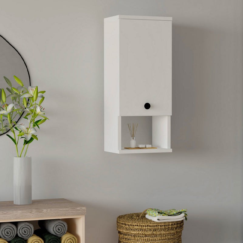 Ντουλάπι μπάνιου επιτοίχιο Mis Megapap χρώμα λευκό 30x21,8x71εκ. - Hippiehome.gr