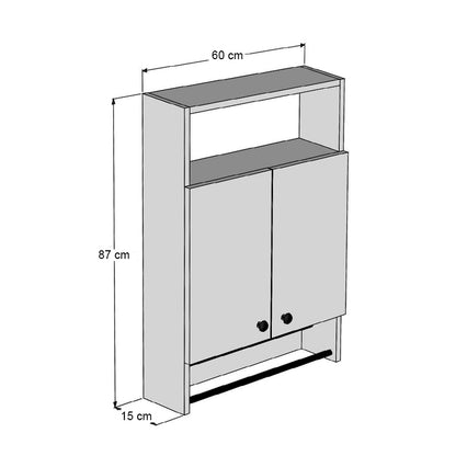 Ντουλάπι μπάνιου επιτοίχιο Ela Megapap χρώμα ανθρακί 60x15x87εκ. - Hippiehome.gr