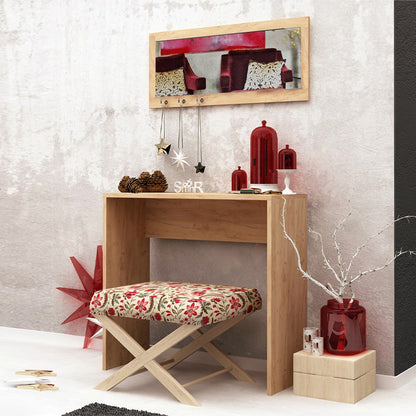 Κονσόλα με καθρέπτη Cosenza Megapap χρώμα oak 80x30x82εκ. - Hippiehome.gr