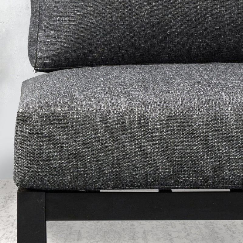 Σαλόνι κήπου Echo Megapap σετ 3 τμχ μέταλλο - ξύλο χρώμα μαύρο - γκρι - Hippiehome.gr