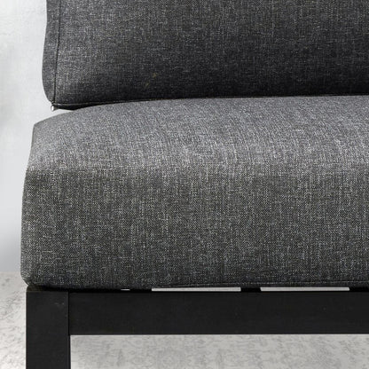 Σαλόνι κήπου Echo Megapap σετ 3 τμχ μέταλλο - ξύλο χρώμα μαύρο - γκρι - Hippiehome.gr