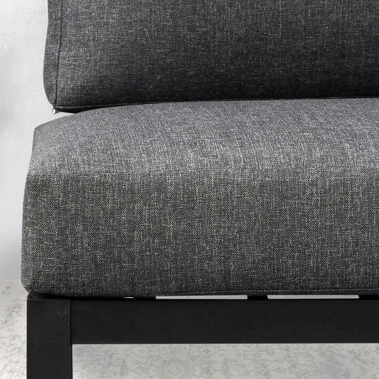 Σαλόνι κήπου Echo Megapap σετ 3 τμχ μέταλλο - ξύλο χρώμα μαύρο - γκρι - Hippiehome.gr