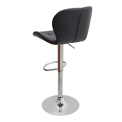 Σκαμπό μπαρ Dolores Megapap με ρυθμιζόμενο ύψος PU μαύρο - βάση χρωμίου 45,5x38x89/109εκ. - Hippiehome.gr