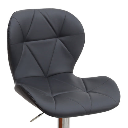 Σκαμπό μπαρ Dolores Megapap με ρυθμιζόμενο ύψος PU μαύρο - βάση χρωμίου 45,5x38x89/109εκ. - Hippiehome.gr