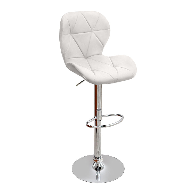 Σκαμπό μπαρ Dolores Megapap με ρυθμιζόμενο ύψος PU λευκό - βάση χρωμίου 45,5x38x89/109εκ. - Hippiehome.gr