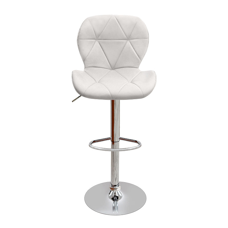 Σκαμπό μπαρ Dolores Megapap με ρυθμιζόμενο ύψος PU λευκό - βάση χρωμίου 45,5x38x89/109εκ. - Hippiehome.gr