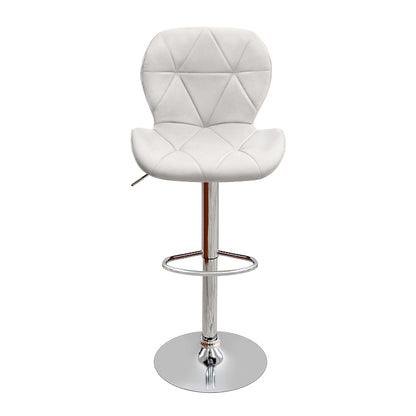 Σκαμπό μπαρ Dolores Megapap με ρυθμιζόμενο ύψος PU λευκό - βάση χρωμίου 45,5x38x89/109εκ. - Hippiehome.gr